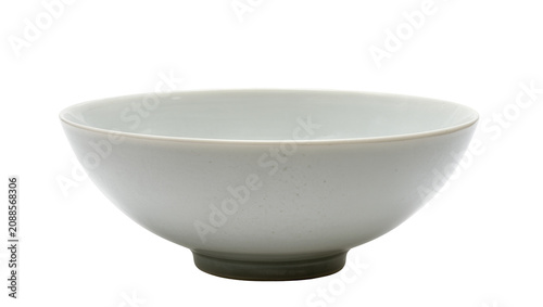 Принти на полотні Minimalist light gray ceramic bowl with subtle speckles, isolated on transparent