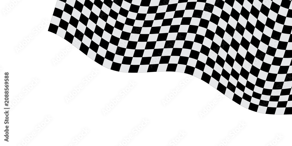Naklejka premium Checkered flag wave on white background design for sport race championship vector illustration.