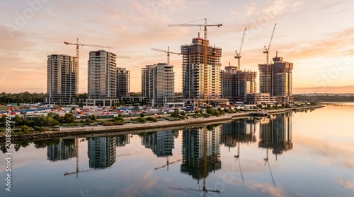 construction, skyscraper, building, crane, development, architectur