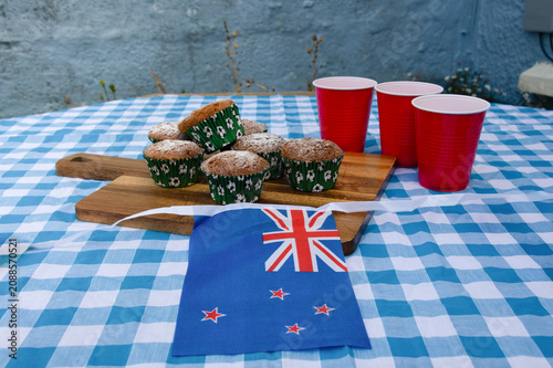 New Zealand Football Party with Cakes, Bunting and Match Day Celebrations