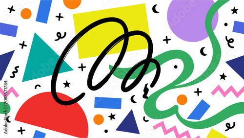 Abstract Memphis Style Pattern