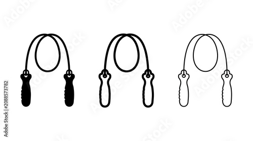 Quadro su tela Jump rope icon set: solid, outline, and minimal designs for fitness enthusiasts
