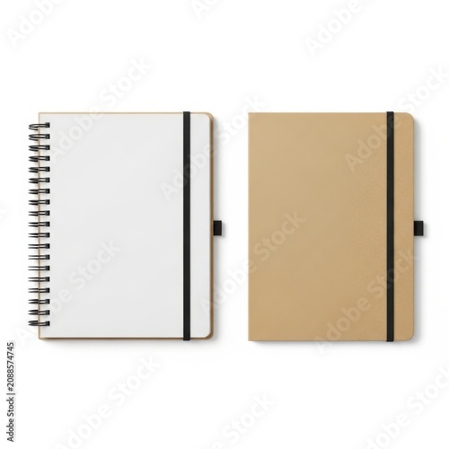 Two spiral-bound notebooks in contrasting colors displayed side by side