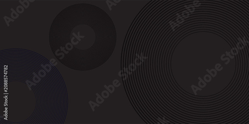 Abstract dark background with concentric circular lines pattern