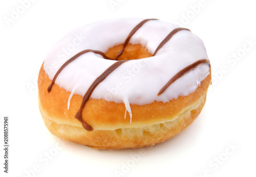 Konstfotografi Sugary donut isolated on a white background
