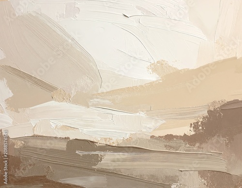 a painting of a landscape with a brown and white color