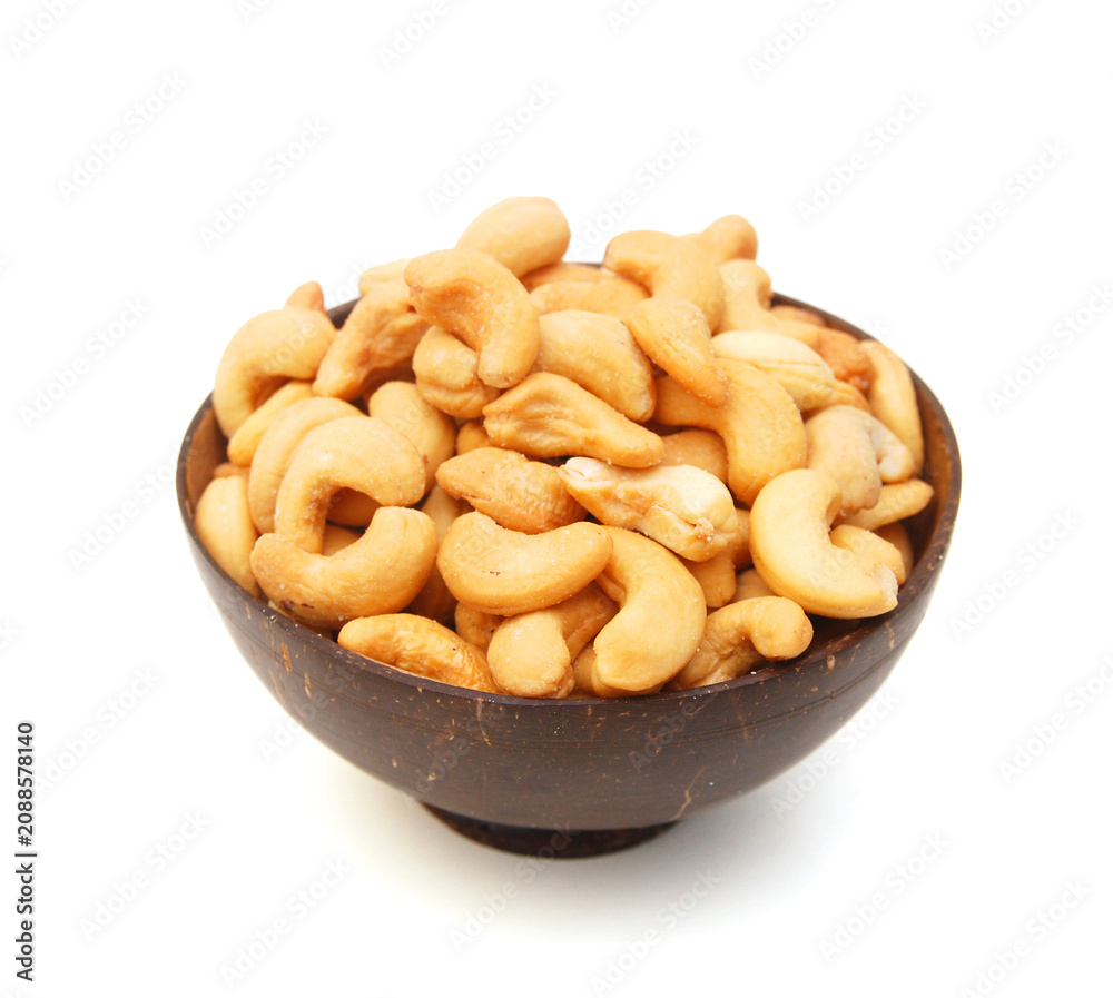Fototapeta premium Cashew nuts on white background 
