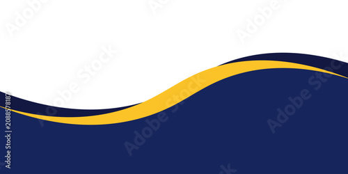 Abstract navy blue and yellow wave background