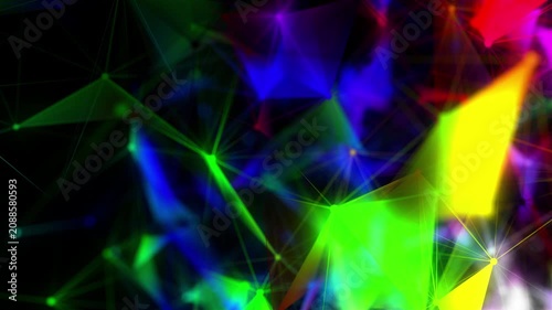 Abstract Colorful Plexus. Computer generated 3d render