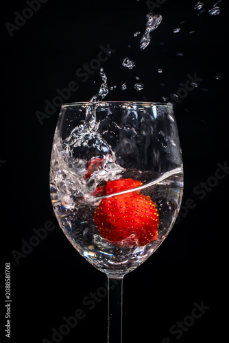 kielich, napój, woda, truskawka, drink, 