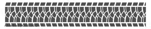 Photos Black tire tread pattern with crossover lines on white background