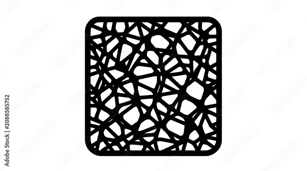 Fototapeta premium Abstract Black and White Organic Network Pattern