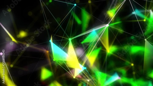 Abstract Colorful Plexus. Computer generated 3d render