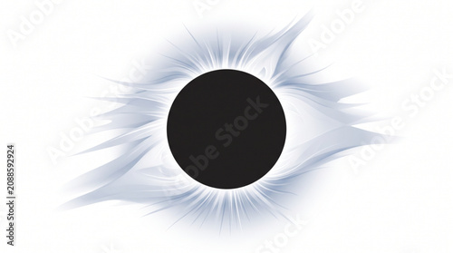 Vászonkép Minimalist Vector Illustration of a Total Solar Eclipse with Glowing Corona and