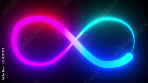 Infinity neon sign. Computer generated 3d render