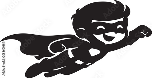  Vector silhouette of a superhero