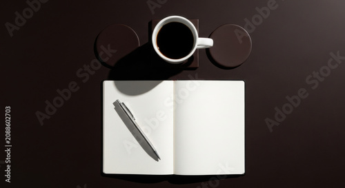 Minimalist Coffee Break And Notebook Setup For Productivity