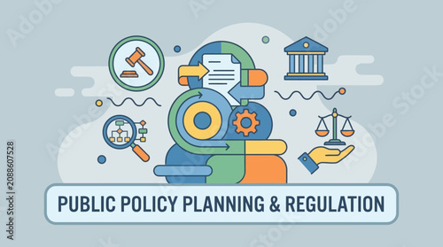 Принти на полотні Public policy planning regulation concept.