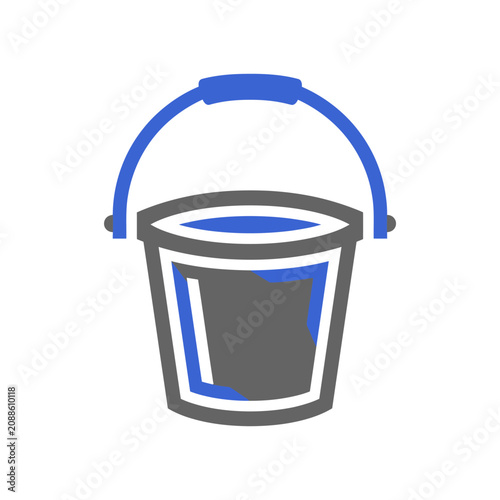 Bucket with blue handle icon.