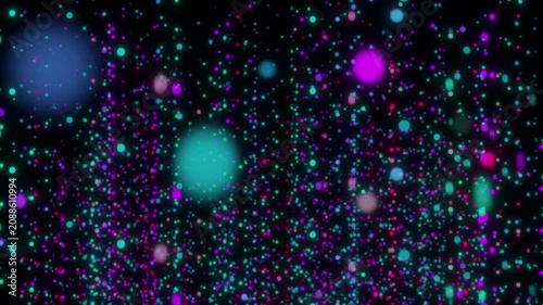 Neon digital rain. Computer generated 3d render