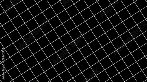 White wireframe grid. Computer generated 3d render