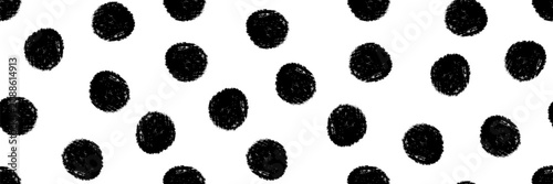 Photos Monochrome chalk round shapes seamless pattern