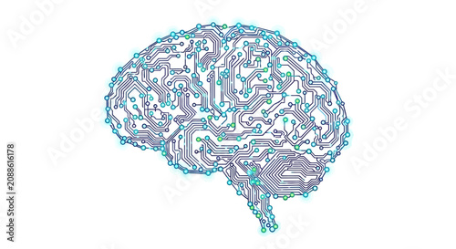 фотографія Digital Brain Circuit Board AI Technology Concept