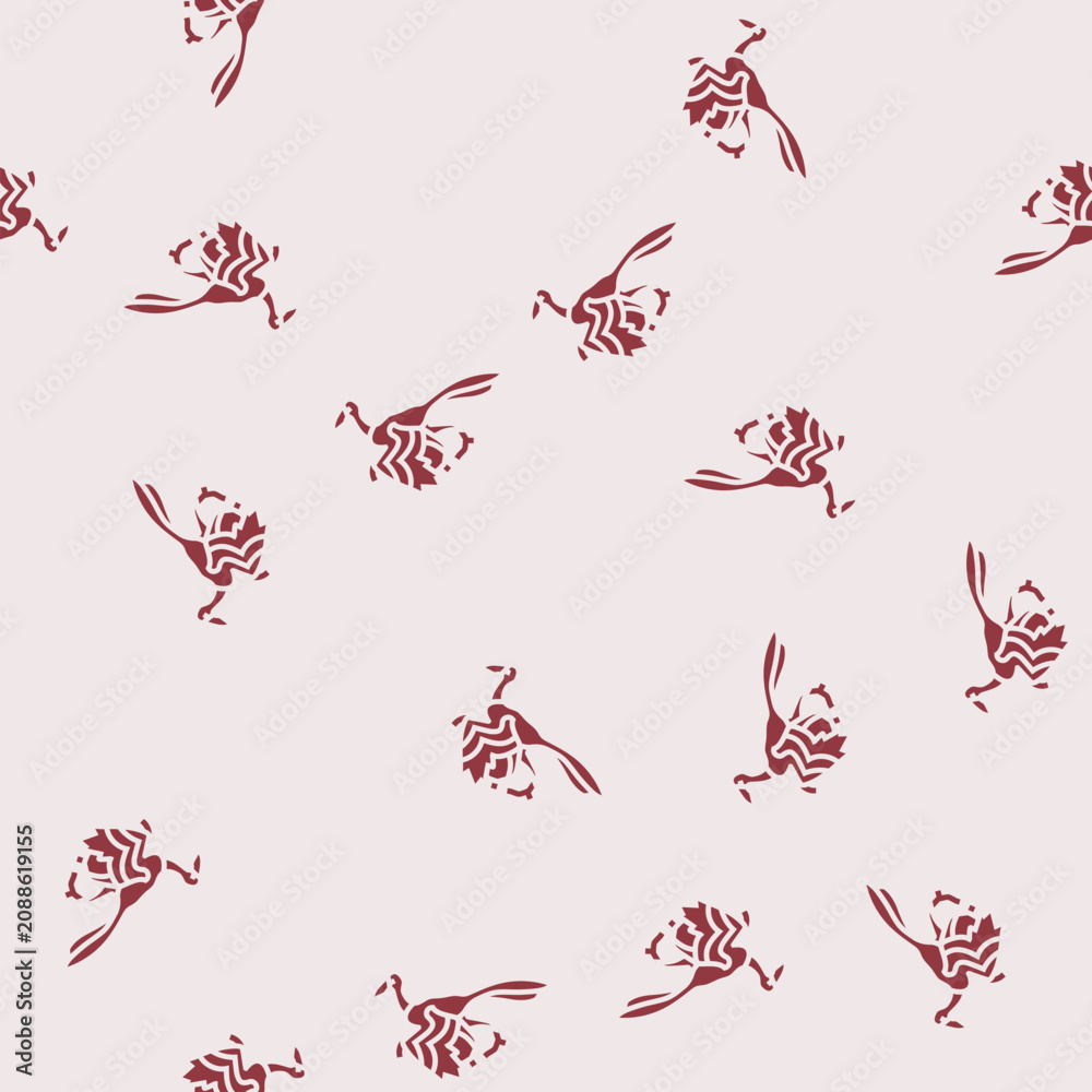 Fototapeta premium archaeopteryx dinosaur animal vector glyph seamless pattern archaeopteryx dinosaur animal sign illustration