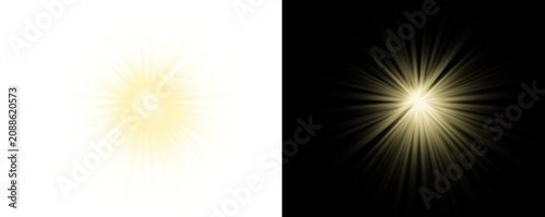Bild auf Leinwand Radiant golden starburst effect featuring bright glowing rays emanating from a c