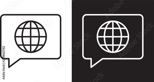 Schilderij op canvas Language icon