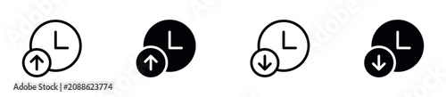 Uptime and Downtime Icon Set. System Availability, Service Status, Server Performance and Monitoring Symbols. Vector Illustration.