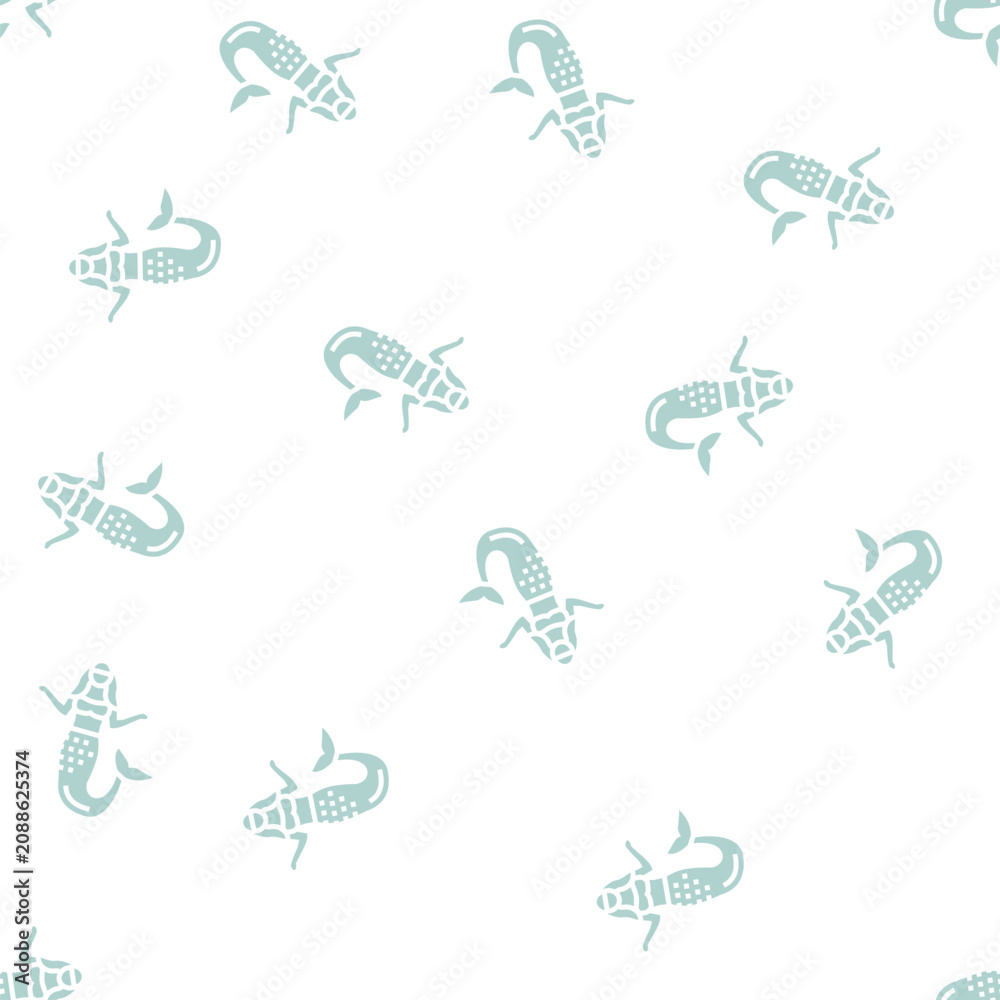 Fototapeta premium mermaid fairy tale vector glyph seamless pattern mermaid fairy tale sign illustration
