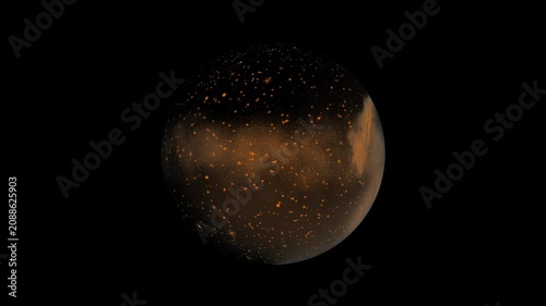 Abstract golden circle with glowing particles and smooth light waves floating in dark space creating a mysterious cosmic background design for creative digital art and modern graphic projects