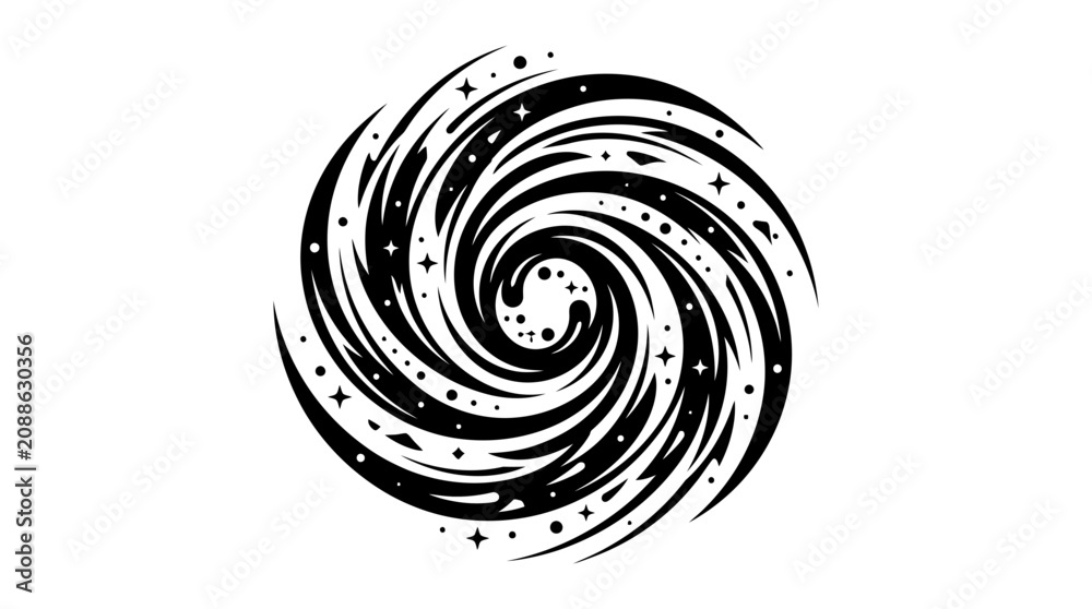 Fototapeta premium Abstract Swirl Galaxy with Stars and Cosmic Dust