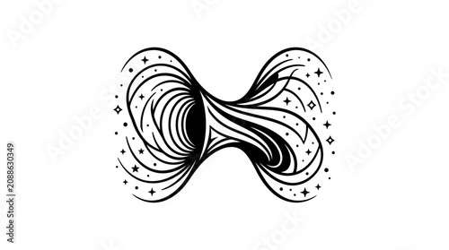 Abstract Swirl Black Hole Stars Cosmic Vortex Graphic