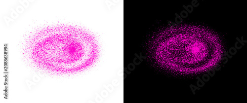 Neon pink spray paint texture on black and white backgrounds, abstract airbrush graffiti element, magenta aerosol splatter design asset png