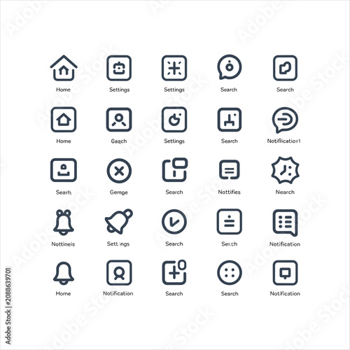 Flat Web Icons Set with Business Multimedia Communication and Technology Vector Symbols for Website and Mobile Design