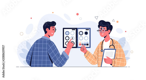 Doctor Examining Patient's Vision with Eye Chart