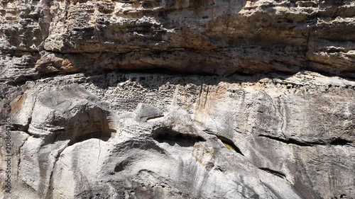 Wied il Mielah, Gharb, Gozo - Valley near limestone natural arch on the north-western coast of the island of Gozo in Malta. High quality 4k footage