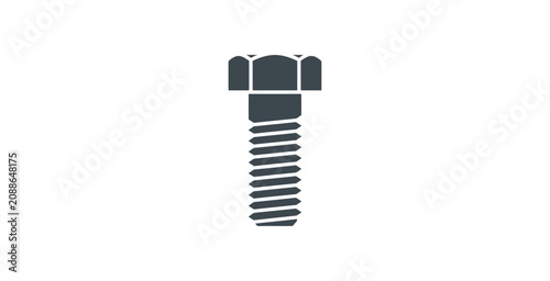 Minimalist Hex Bolt Vector Icon