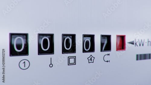 Fotografía Close-up view of electrometer measuring electricity consumption