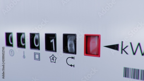 Konstfotografi Close-up view of electrometer measuring electricity consumption