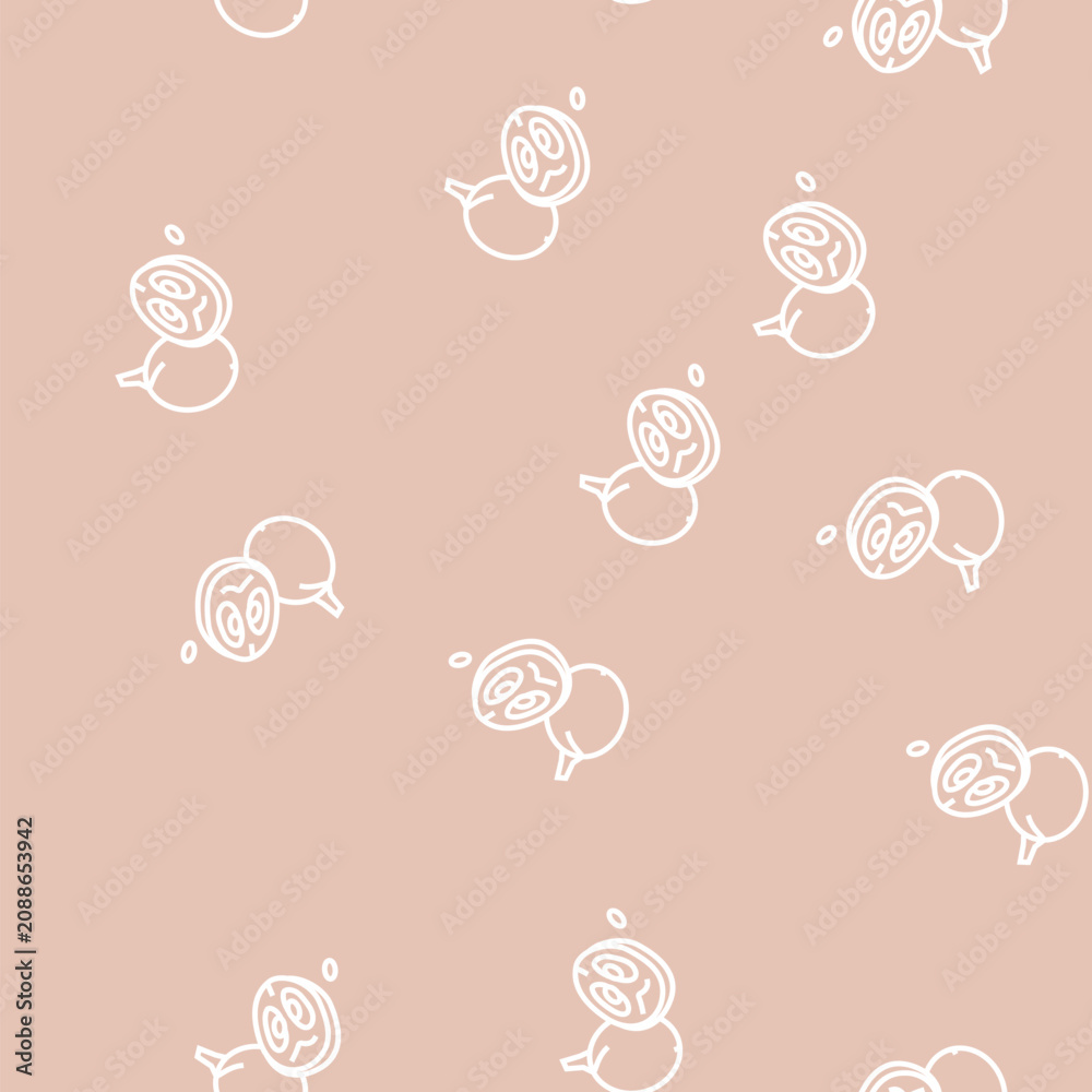 Obraz premium seed green grape vector line seamless pattern seed green grape sign illustration