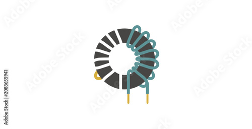Bilde på lerret Toroidal Inductor Electronic Component Vector