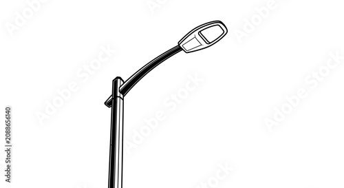 Modern street lamp post illustration isolated on white background