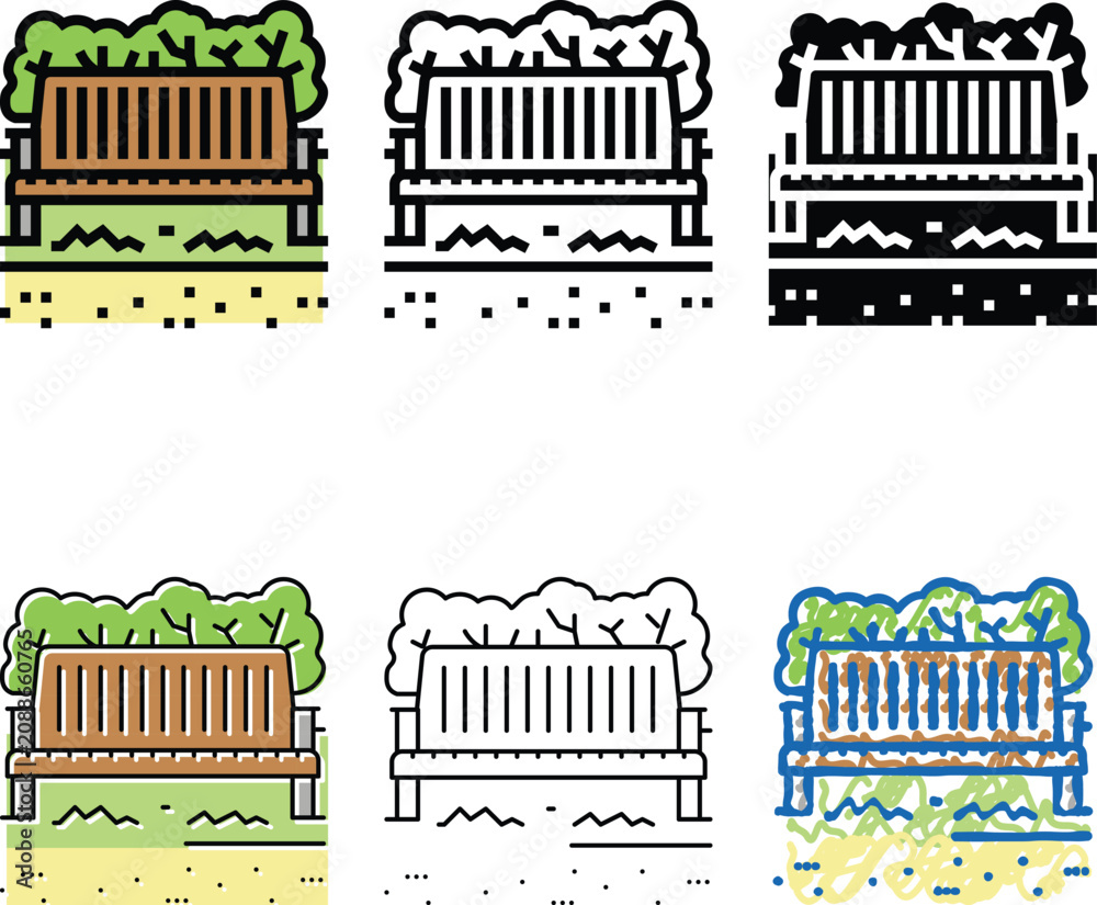 Fototapeta premium park bench color icon vector. park bench series sign. isolated symbol