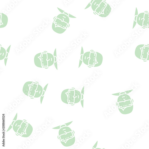 Quadro su tela vr games geek vector glyph seamless pattern vr games geek sign illustration