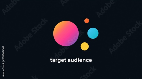 Target audience concept with abstract colored circles