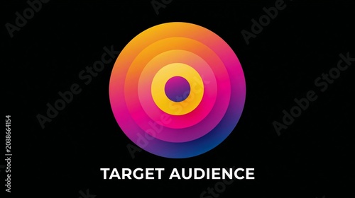 Target audience concept with colorful gradient bullseye