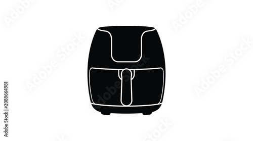 Air fryer appliance silhouette on a white background